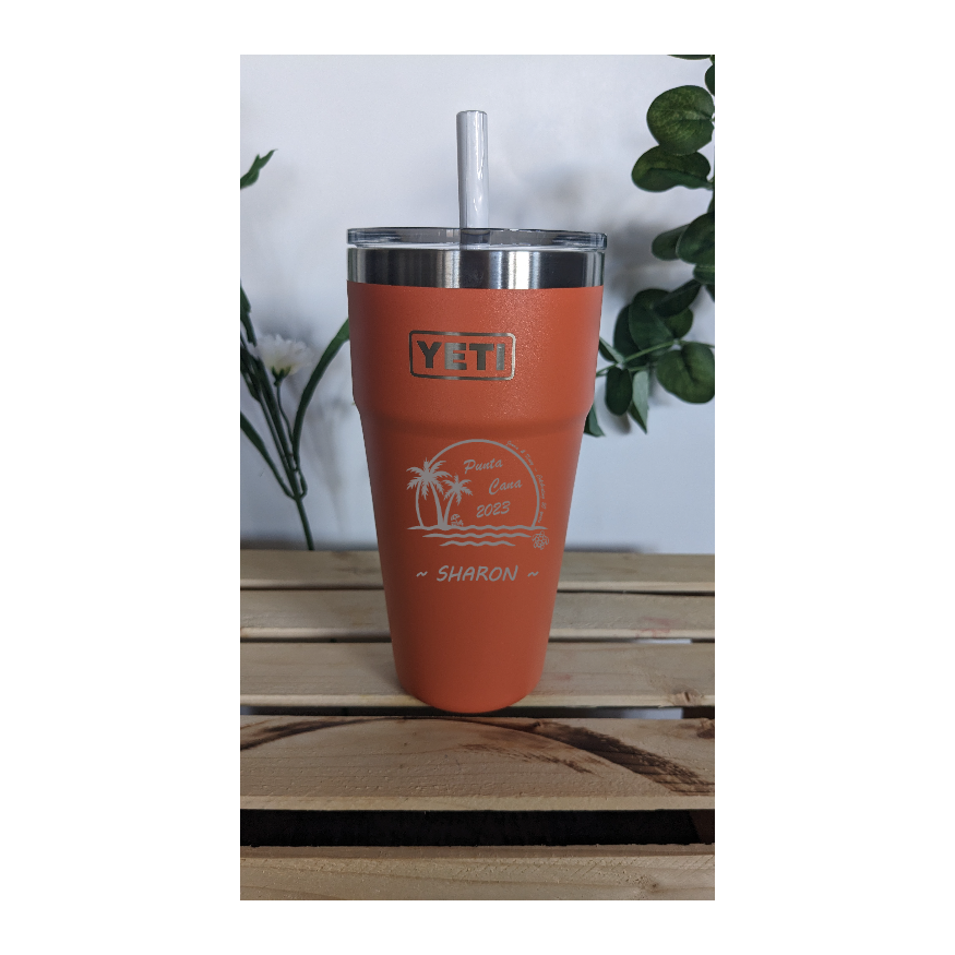 26 oz Custom YETI with straw
