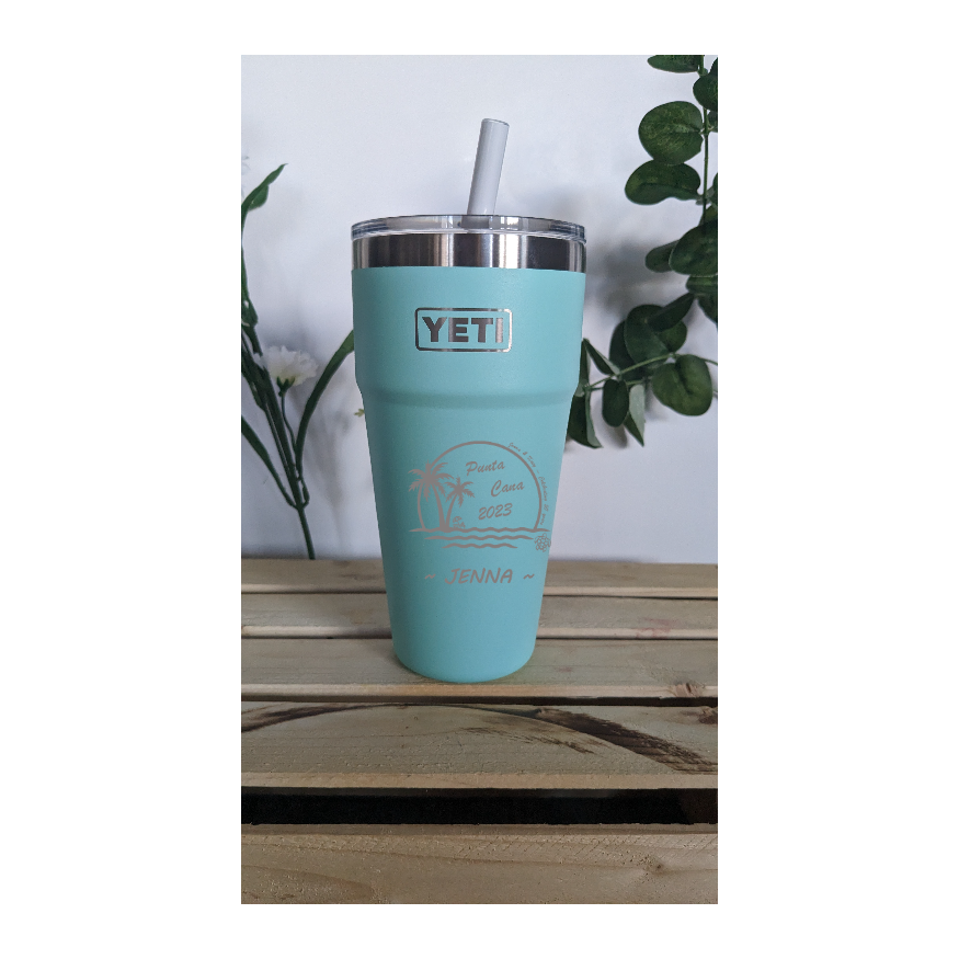 26 oz Custom YETI with straw