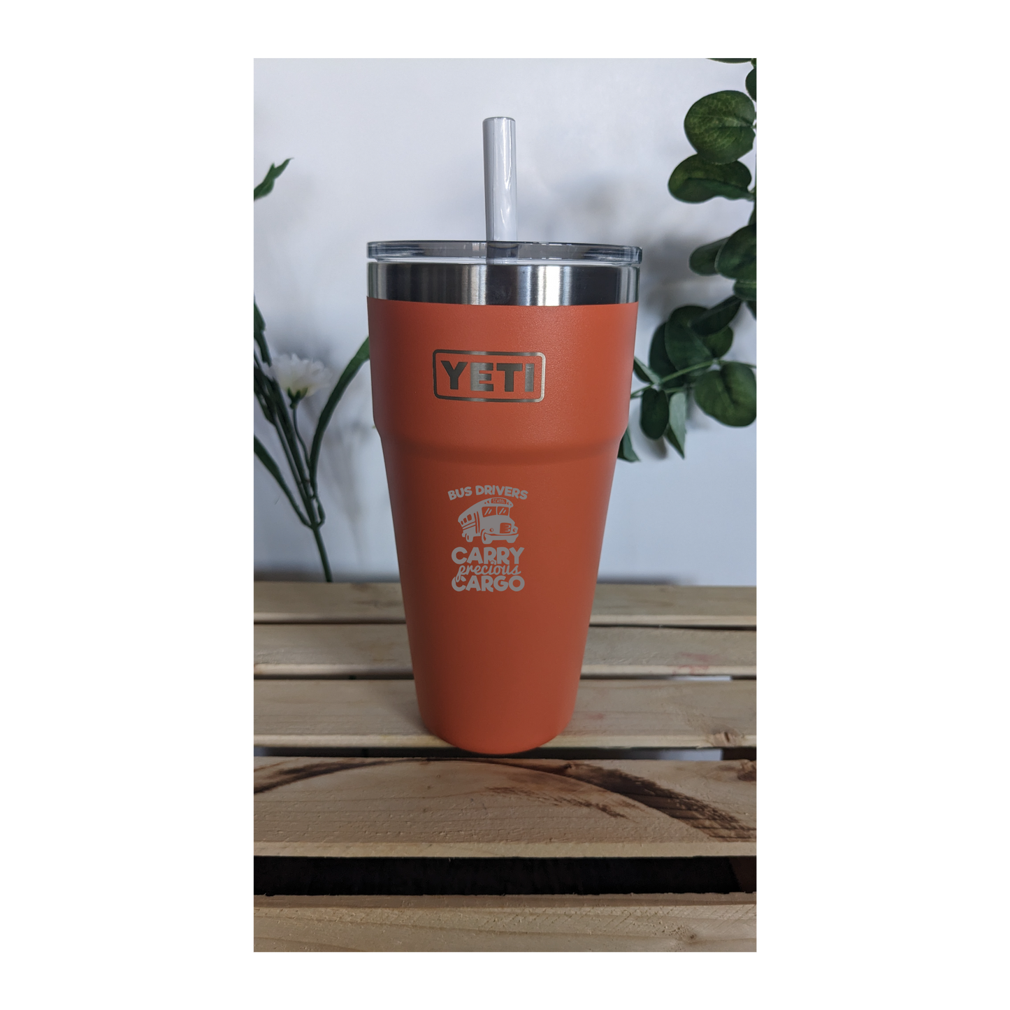 26 oz Custom YETI with straw